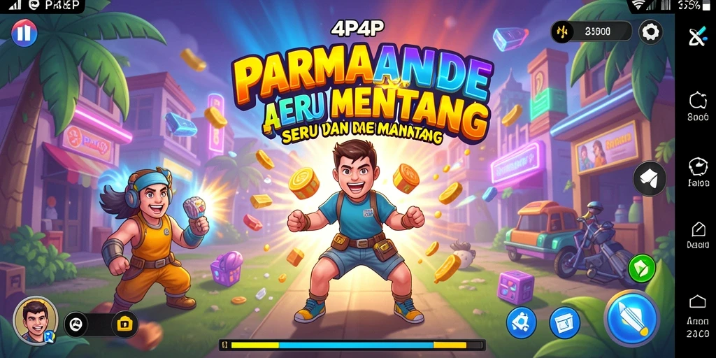 Tampilan gameplay seru di 4P4P dengan berbagai rintangan.