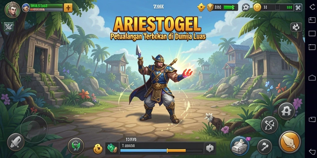 Tampilan gameplay ARIESTOGEL yang kaya akan eksplorasi Open World.