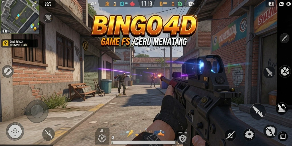 Screenshot gameplay BINGO4D menampilkan pertempuran yang intens dan mendebarkan.