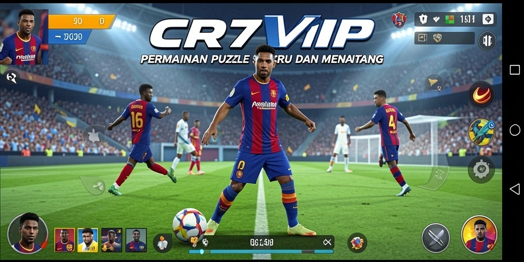Tampilan menarik dari gameplay Puzzle CR7VIP yang mengasyikkan.