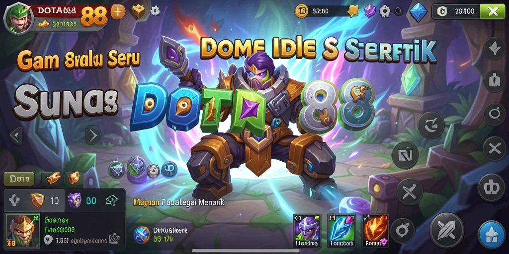 Screenshot utama DOTA88 menunjukkan gameplay menarik dengan karakter yang sibuk.