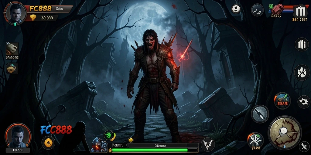 Screenshot gameplay FC888 menampilkan momen menegangkan dari game Horror.