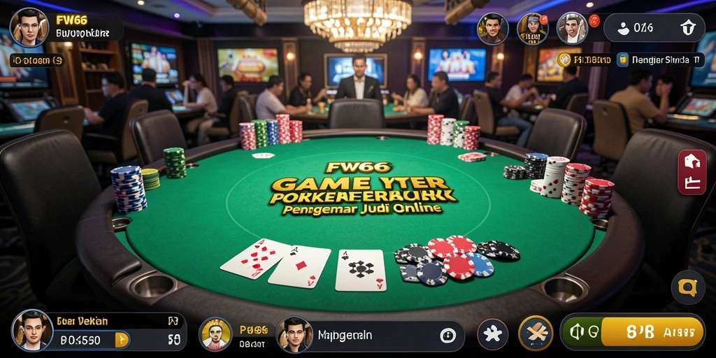 Screenshot FW66 menampilkan tampilan menarik dari gameplay Poker yang mendebarkan.