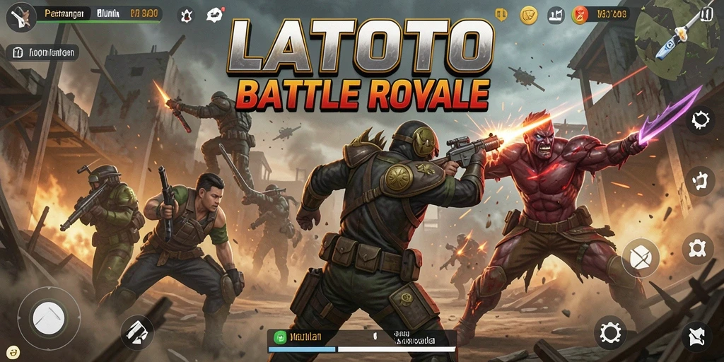 Tampilan gameplay LATOTO yang mendebarkan di medan pertempuran.