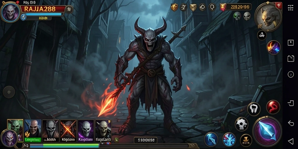 Tangkapan layar gameplay RAJA288 menampilkan suasana horor yang mencekam.