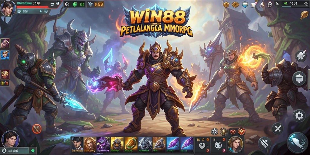 Tangkapan layar gameplay WIN88 yang penuh aksi di dunia MMORPG.